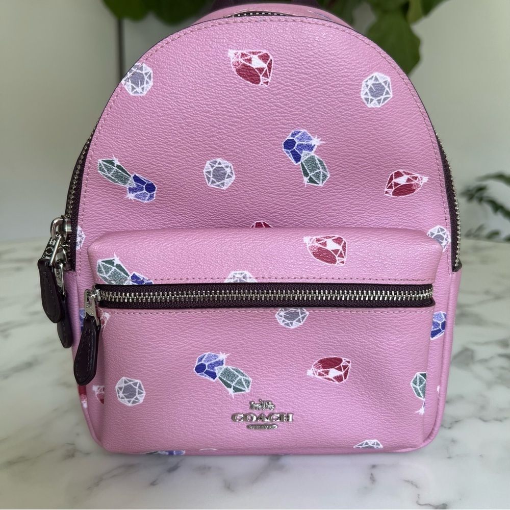 NWOT Disney X Coach Mini Charlie Backpack w/ Snow White Tulip Multi Gems F72817 - Picture 2 of 15